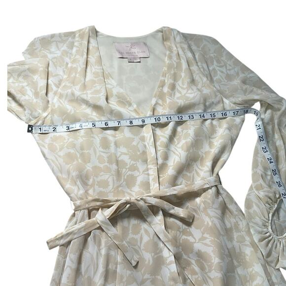 Gal Meets Glam Beige Chiffon Button-Down Midi Dress Women’s Size 4 Belted NWOT - Picture 8 of 12